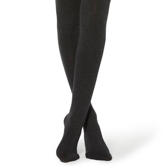 Black ribbed sweater tights